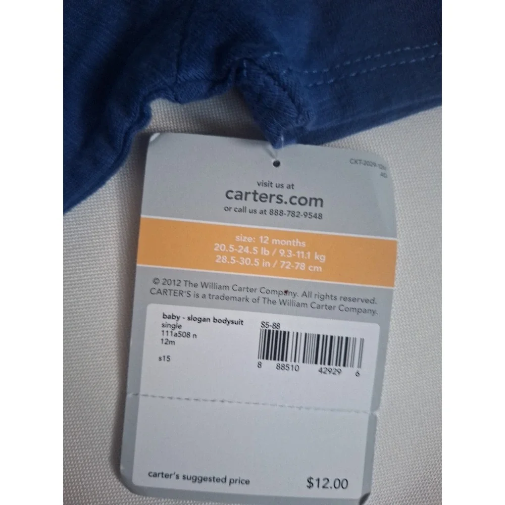 Carter's baby Genius bodysuit aby Size 12 Months